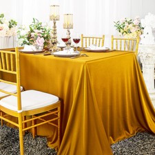 Wedding Linens Inc. 90" x 132" Rectangular Scuba Wrinkle-Free Tablecloths