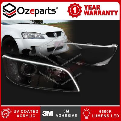 Pair Headlight Protectors With LED DRL For Holden Commodore VE S1 SV6 SS SSV