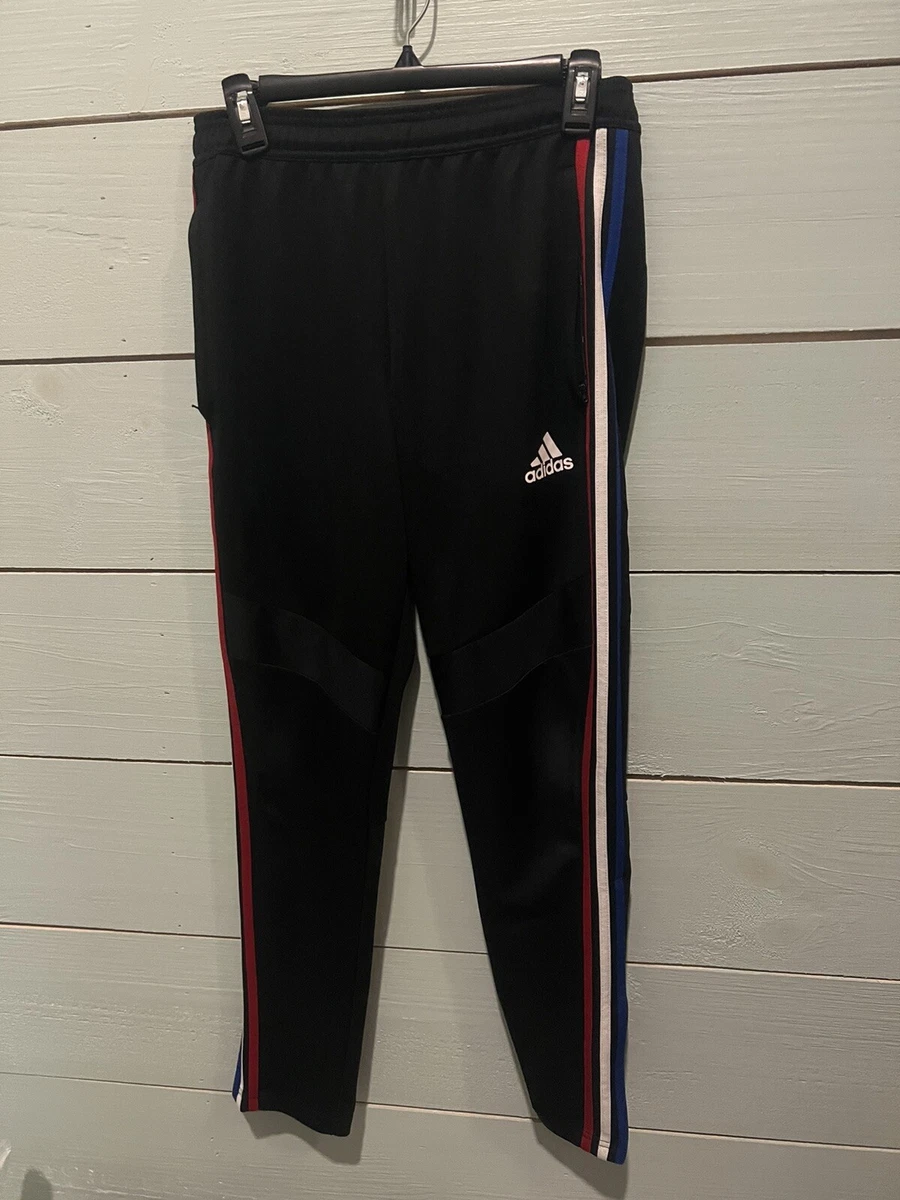 Adidas Men's Training Soccer Track Pants Black Red White Blue Stripes Small  EUC | eBay