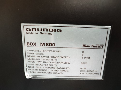 GRUNDIG BOX M 800 MIDRANGE 19055 Q25.21 7 OHM 750Hz ORIGINALE USATO FUNZIONANTE - Imagen 6 de 6