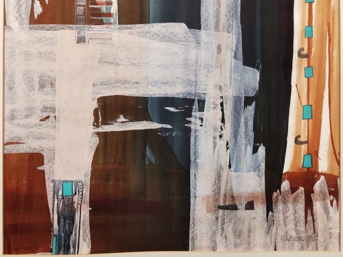 PINTURA MIXTA FIRMADA INDISTINTAMENTE FECHADA '96 DE UNA ESCENA INDUSTRIAL ABSTRACTA - Imagen 19 de 24