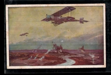Biplane over the Marne  (Artist Schulze)  Artist Drawn WWI AVIATION POSTCARD