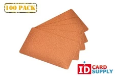 Pack of 100 Premium Copper ID Cards CR80 Standard Size PVC Cards | 30 mil Thickn