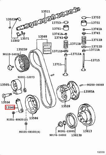 Genuine LandCruiser HDJ78 HDJ101 HDJ100 Timing Belt Idler Tensioner Pulley kit - Picture 12 of 16