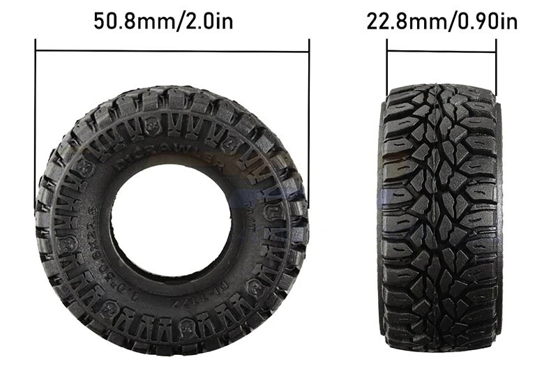 GPM Racing High Grip Reifen 1.0 incl. Einlagen  SCX24 TRX-4M GPMTRX4MZSP22BBK - Bild 2 von 2
