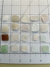 W 1216 - Genuine Surf Tumbled Sea Glass/ Mix of light colors Frosted Glass