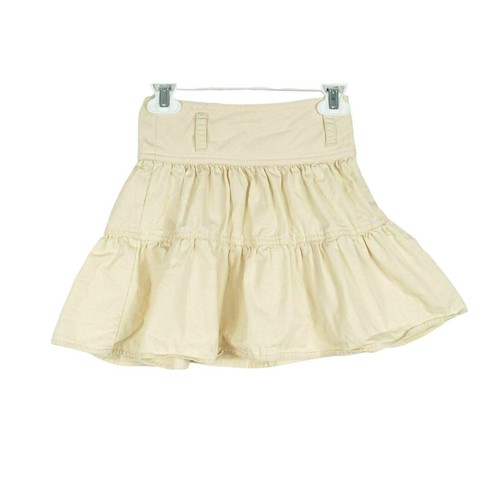 Ralph Lauren Girls 4T Skirt Ruffles Belt Loops Cotton Solid Beige A-Line - Picture 4 of 9
