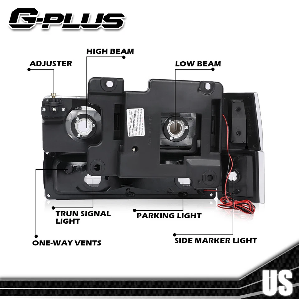 Apto para 94-00 GMC C10 C/K 1500 2500 3500 LED DRL Faros Parachoques Lámparas Esquinas Foto 4 de 4
