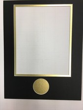 Photo Mat 11x14 Black with gold liner for 8x10 photo and challenge coin