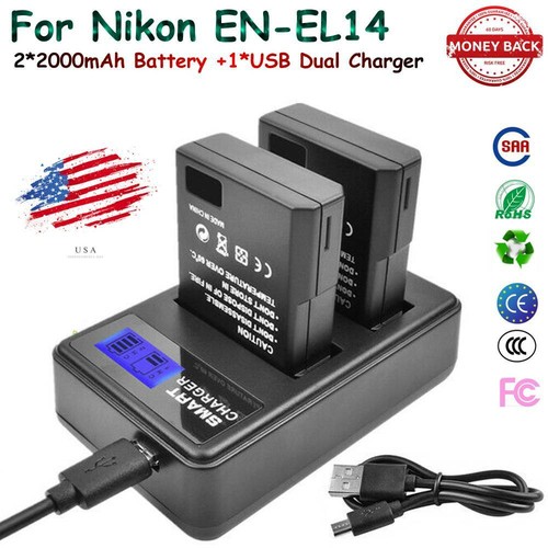 ENEL14(A) Rechargeable Battery for Nikon D3500,D5600,D3300,D5100