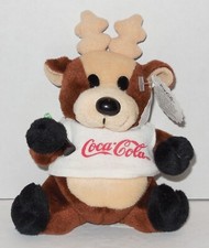 Coca-Cola Exclusive Reindeer in Shirt 8" Beanie bean bag plush toy style 0133