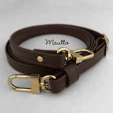 Genuine Dark Brown Leather Strap for LV DE Purse/Bag Adjustable Crossbody Length