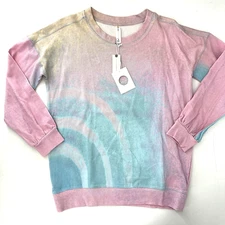 Anthropologie Daily Practice NWT $78 Tie Dye Pride Sweatshirt Pink Blue size XS