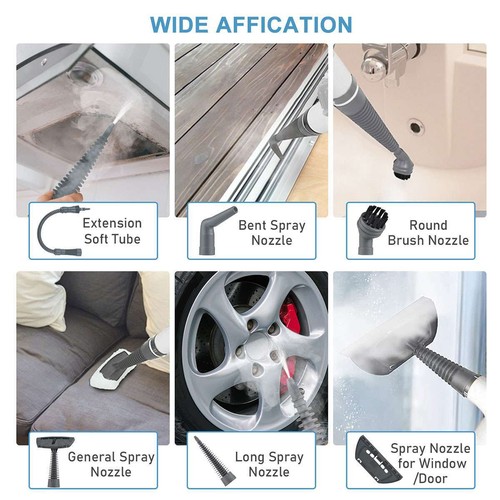 Handheld High Temp Steam Cleaner Machine Portable for Home Grease Grime 10pc Kit - Picture 10 of 12