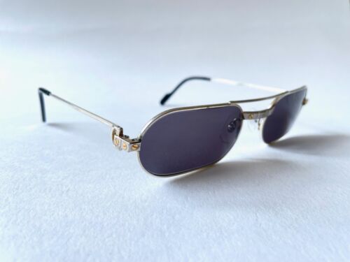 Gafas de sol vintage CARTIER MUST Santos personalizadas plata platino GRANDES 55*20 2 - Imagen 7 de 16