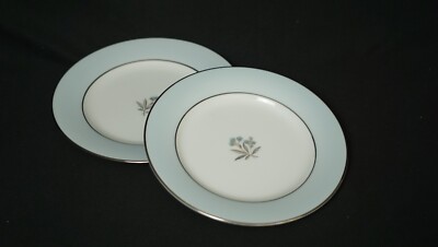 2 Noritake Mavis BREAD PLATE 's (set of TWO) have more items to set Blue flowers