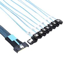 MCIO SFF-8654 8i PCI-E Ultraport Slimline 5.0 To 8X SATA 7P Right Female Cable