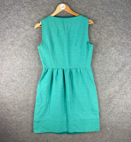 MaxMara Weekend Dress Womens Size UK 10 Green Sleeveless Fit & Flare Linen Blend - Picture 2 of 10
