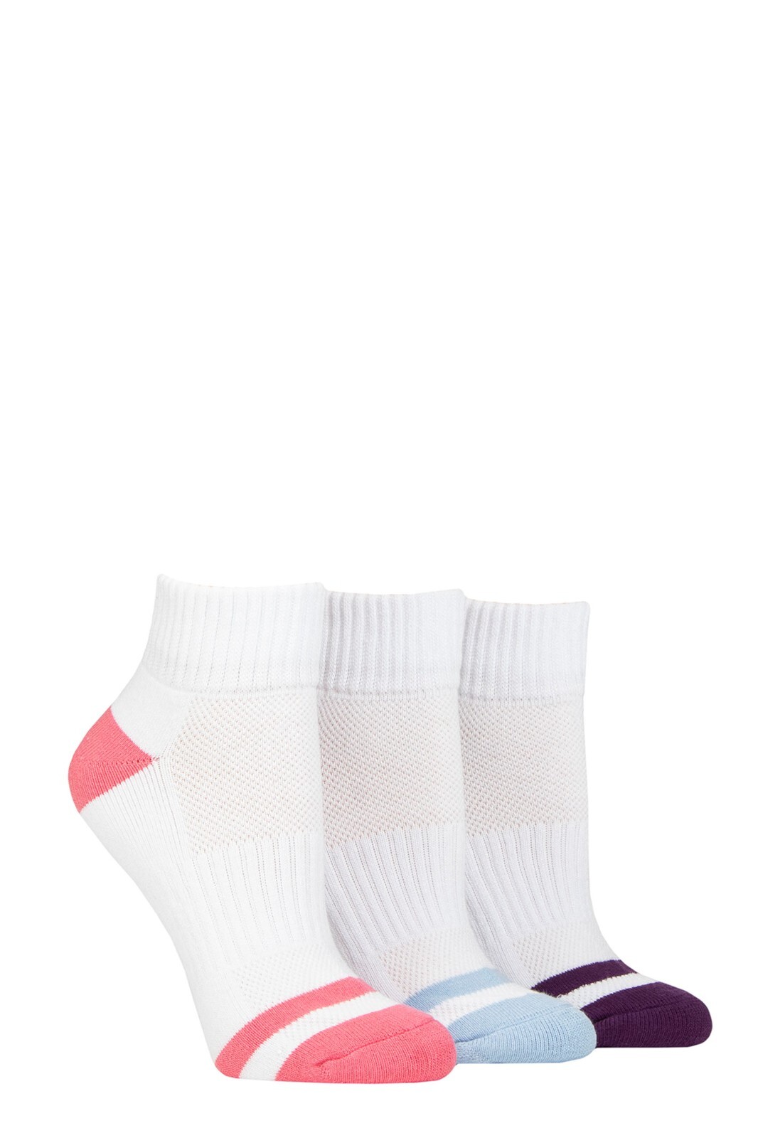 Womens Sport Socks Cotton Quarter Length Plain with 3 Pairs in Size 48
