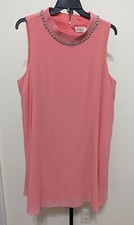 Eliza J Women's Plus Pink Rhinestone Collar Sheath A-Line Shift Dress  20W $188