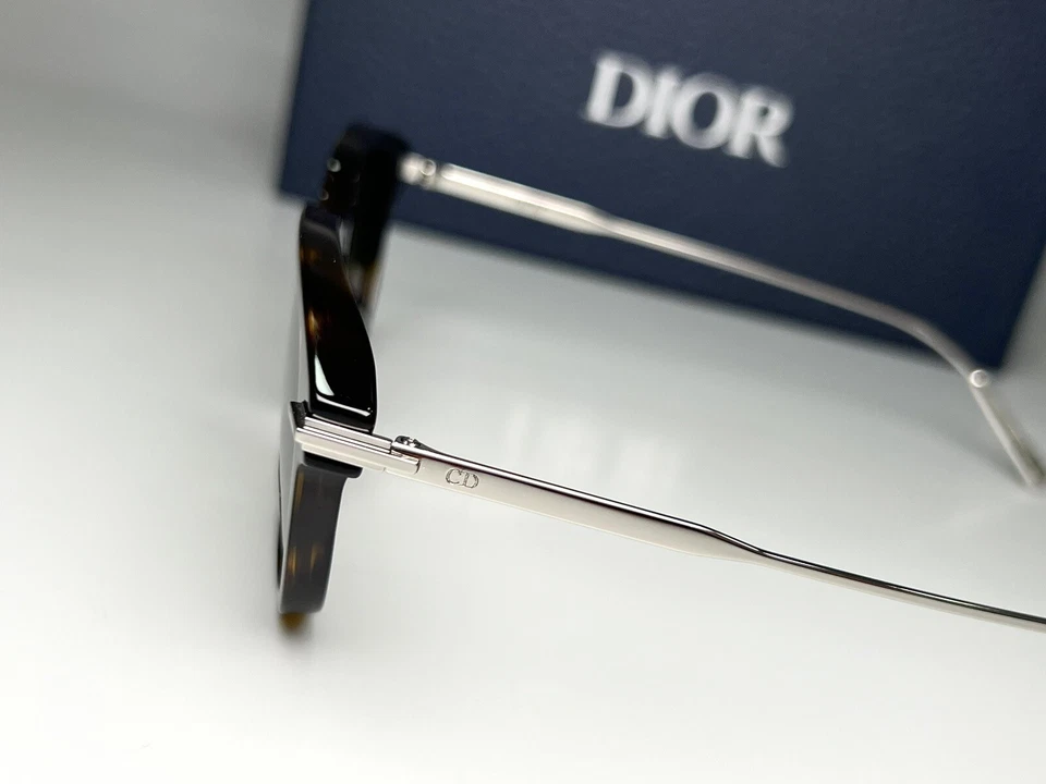 Nuevo Gafas de sol Dior Redondas Traje Negro S6I Metal Acetato Habana 50-145 Italia Foto 4 de 4