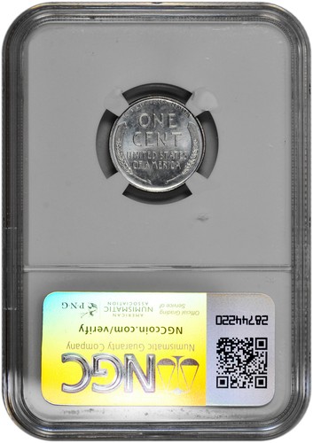 1943 D 1c Lincoln Steel Wheat Cent NGC MS 65 Star with Proof Like Obverse - Picture 2 of 2