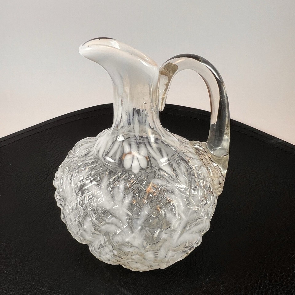 Vintage French Opalescent Glass Daisy & Fern Cruet 5”x3” eBay