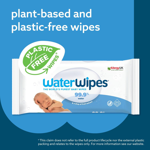 Waterwipes Plastic-Free Original Baby Wipes, 99.9% Water Based Wipes, Unscented - Picture 5 of 12