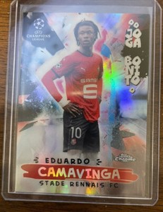 2020-21 Topps Chrome UEFA UCL #JB-4 Eduardo Camavinga Refractor RC Joga Bonito