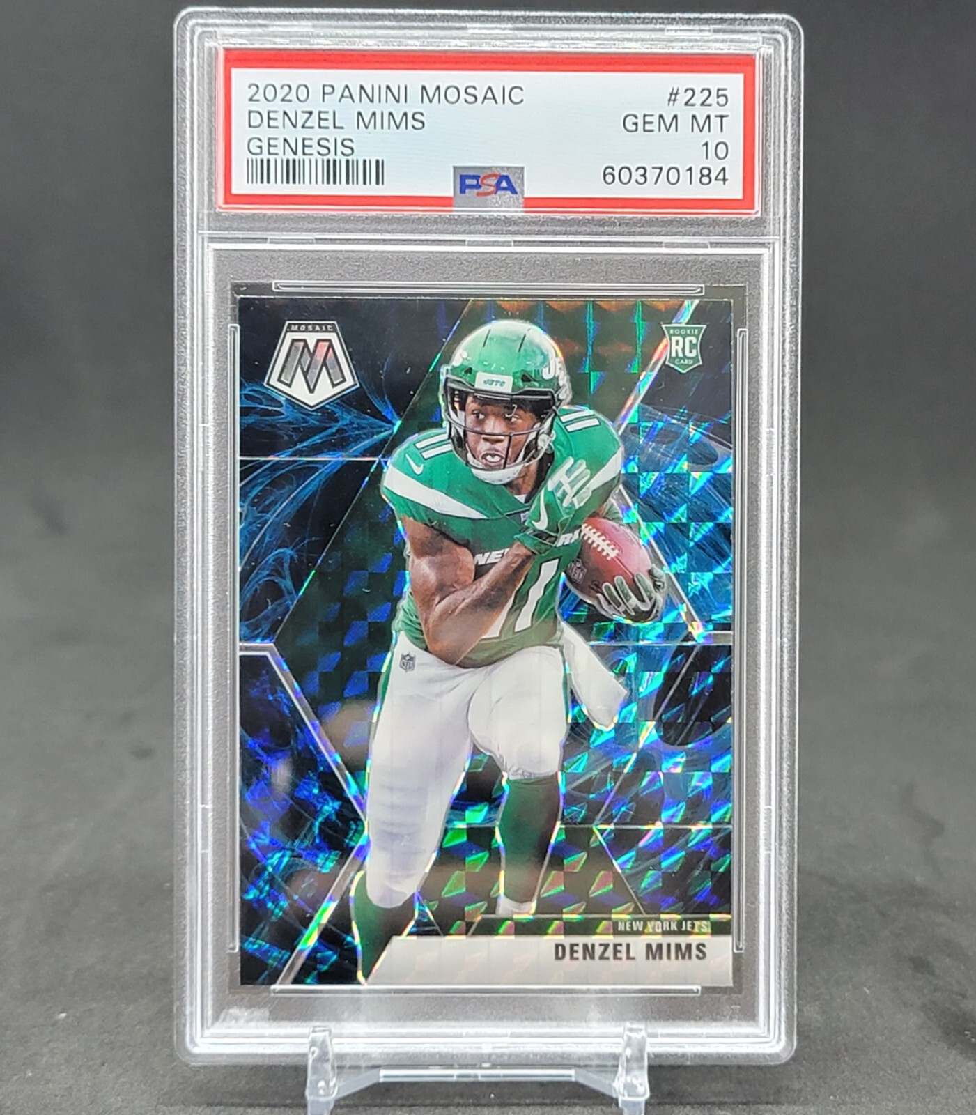 2020 Mosaic Denzel Mims Rookie Genesis Prizm PSA 10 GEM MINT RC 225 Low Pop /17