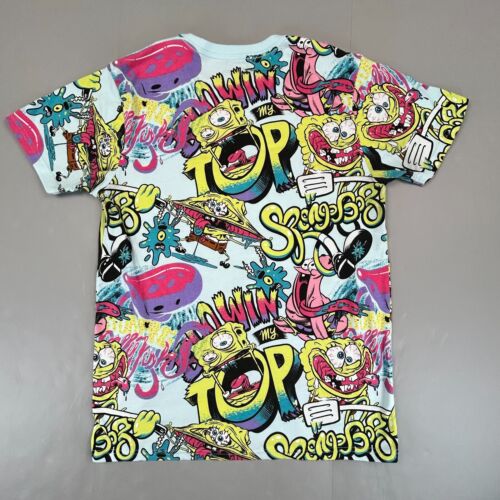 SpongeBob SquarePants Shirt Mens Medium Tee Graphic Crewneck All Over Print - Picture 5 of 8