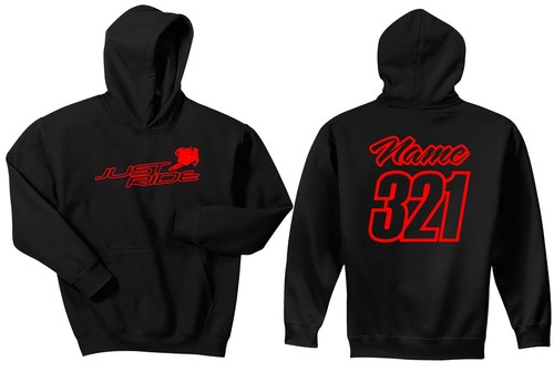 YOUTH JUST RIDE MOTOCROSS HOODIE SWEAT SHIRT MX WHIP DIRT BIKE NUMBER PLATE - Picture 7 of 20