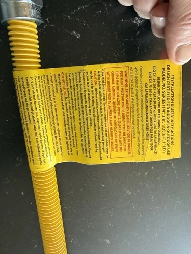 Jones Stephens G71151 48" Stainless Steel Gas Connector - Yellow - Picture 5 of 6