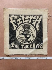 FILTH Live The Chaos Canvas Patch ​5"x5.25" vintage 90s east bay punk rock blatz