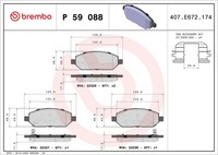 Vorderachse Brembo P 59 088 Bremsbelagsatz, Scheibenbremse FüR Opel,Vauxhall