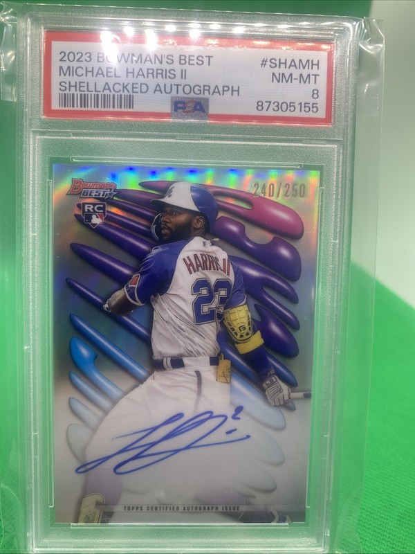 2023 Bowman's Best Shellacked Autographs Michael Harris II #SHA-MH /250 PSA 8