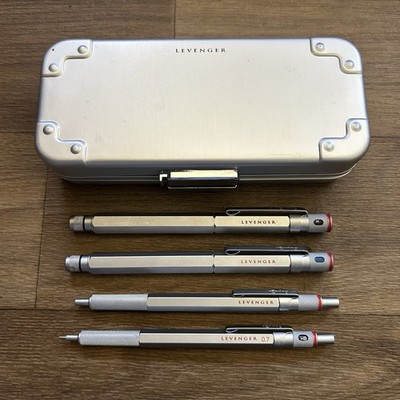 Rotring Levenger Set Of 4 Silver Pens & Pencil / Fountain/ Ballpoint/ Mechanical