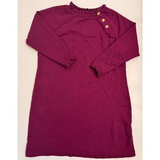 Talbots Plus Petite Long Sleeve Ruffle Knit Dress Plum Purple Sz 1XP