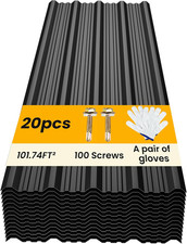 20 Pcs Metal Roofing Panels - Corrugated Galvanized Roof Panels L41.34X W17.72 I