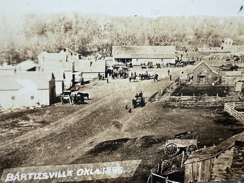 Antique RPPC Postcard Photo Bartlesville Oklahoma Indian Territory 1896 Town - Picture 2 of 5