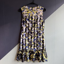 Peter Pilotto for Target Blue/yellow/black/white graphic printed dress Size XS