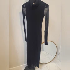 FUZZI long sleeve Turtleneck dress in nero Xs