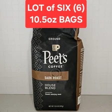 6 x 10.5oz. Peet's Coffee House Blend GROUND *CLEARANCE/READ DESCRIPTION*