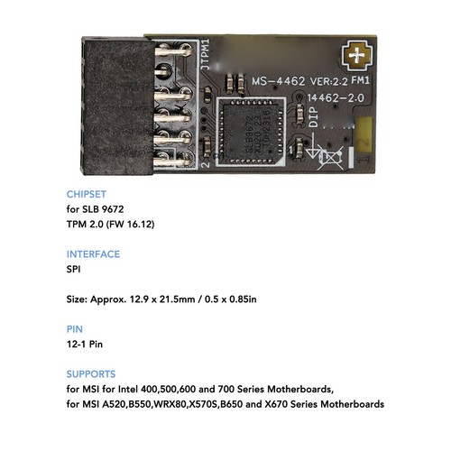 TPM 2.0 Modul Verschlüsse Lungs Sicherheit Mit SLB 9672 Für Motherboards - Bild 3 von 22