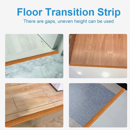 Floor Transition Strip Self Adhesive 2"/6.6 FT, Brown Wood Grain - Picture 4 of 6
