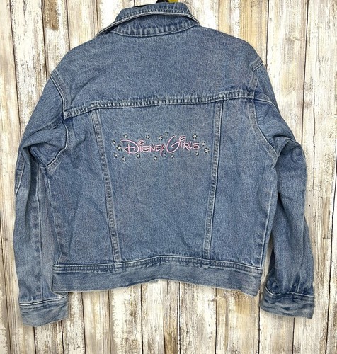 VINTAGE 90s Disney Girls Jean Jacket Denim Girls Size Large Embroidered - Picture 10 of 12