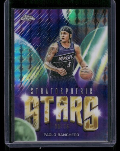 PAOLO BANCHERO 2025-26 TOPPS CHROME UPDATE STRATOSPHERIC STARS PURPLE GEO 30/75