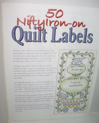 Iron-On Quilt Labels Leisure Arts Book By Barbara Baatz Hillman Komen Arkansas