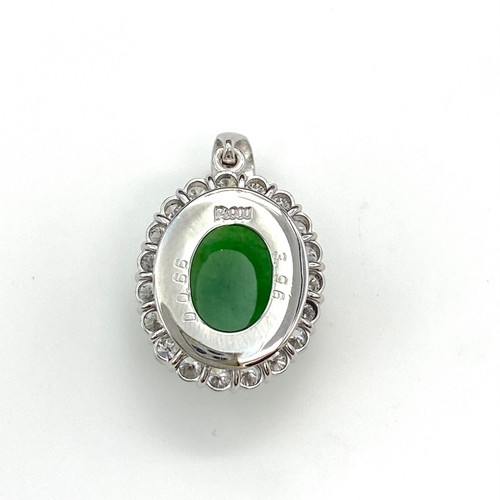 Cabeza colgante de jade platino cuerpo a cuerpo diamante cabeza colgante Pt900 diamante de jade para mujer - Imagen 3 de 4