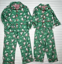 Nick Nora Green Winter Pajamas Christmas Long Sleeved 2 Pc Siblings 3T 5T